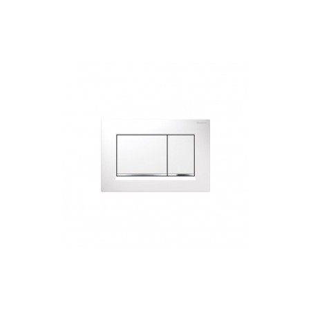 Placa de comando dupla descarga Sigma30, lacado branco mate, com revestimento easy-to-clean, cromado,  115.883.JT.1 - Geberit