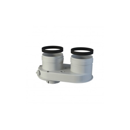 Adaptador bifluxo para Baxi D80 mm para exaustão de aparelhos de condensação - Vulcano - Ref. ABBD80
